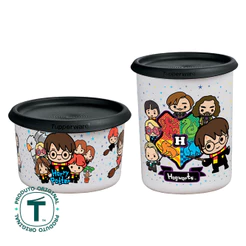 Kit Potes Tupperware Instantânea Mágica Harry Potter Colorido 575ml e 1,3L