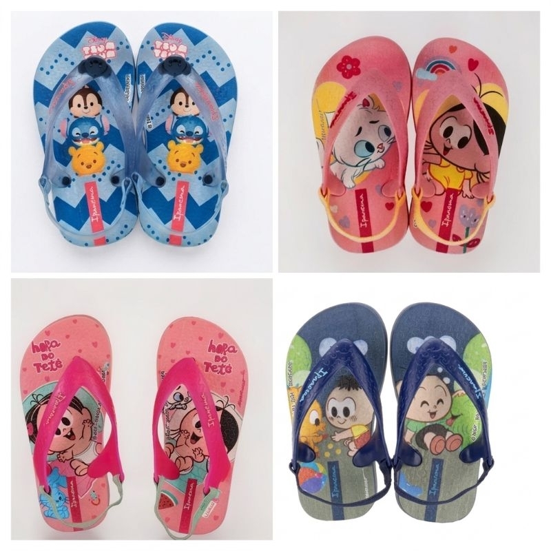 Chinelo Baby  Infantil Menina  Ipanema  Stitch Magali Mônica Cascão Menino