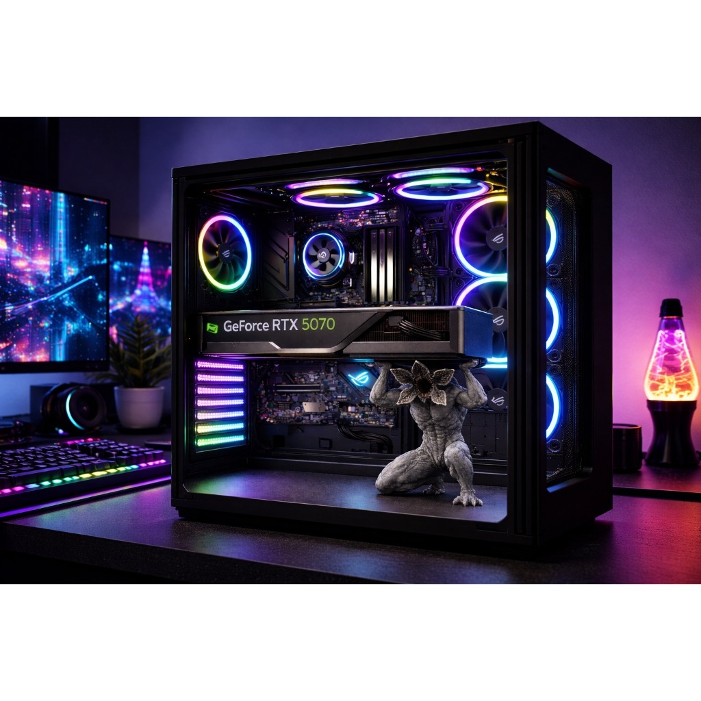 Suporte Vertical GPU Placa de Video Stranger Things Demogorgon 8 cm - Preto, Branco, Cinza ou Vermelho