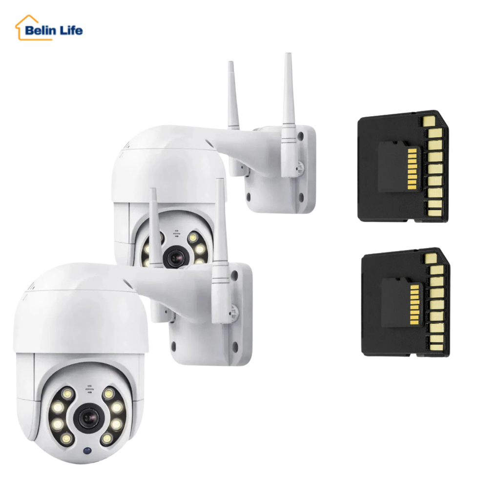 Kit 2 Câmeras Externas yoosee Wifi Prova D'Água Ip66 + 2 Cartões Micro SD 16GB