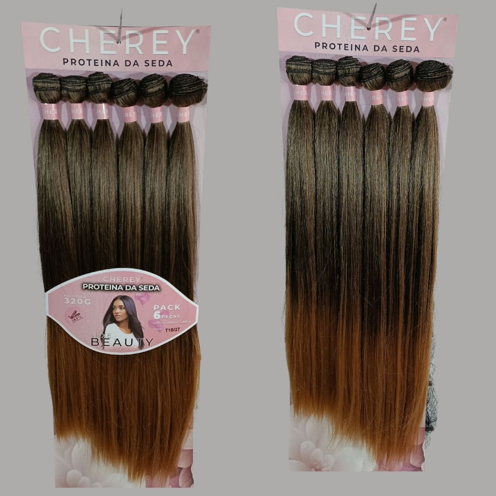 Liso Cherrey cor T1B/27 (mel mesclado) , 65cm, 320g, aparência natural, leve e com ótimo acabamento
