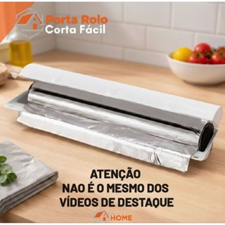 Porta Rolo Corta Fácil Apenas Para Papel Alumínio Cozinha em Oferta na Shopee