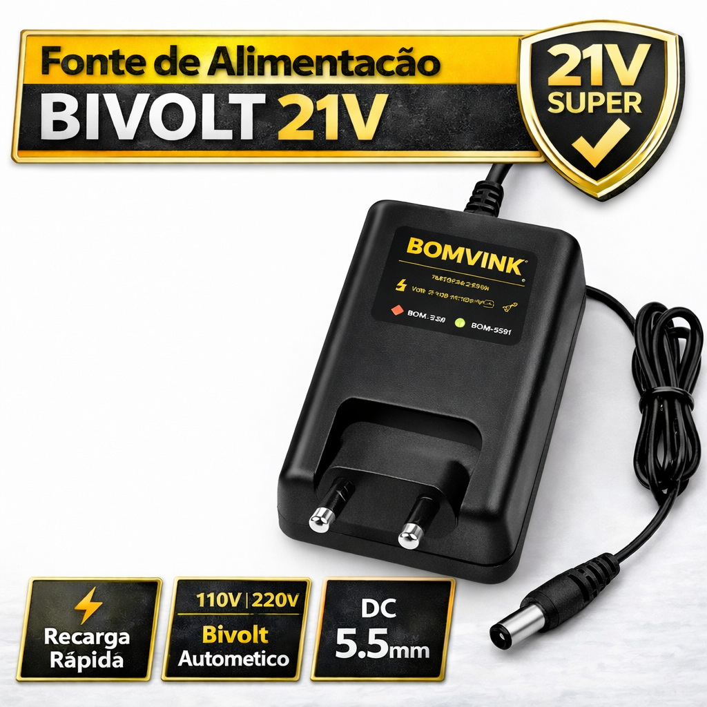 Carregador Bivolt Para Bateria De Lítio 21V Para Parafusadeira Carga Rápida ENVIO IMEDIATO em Oferta na Shopee