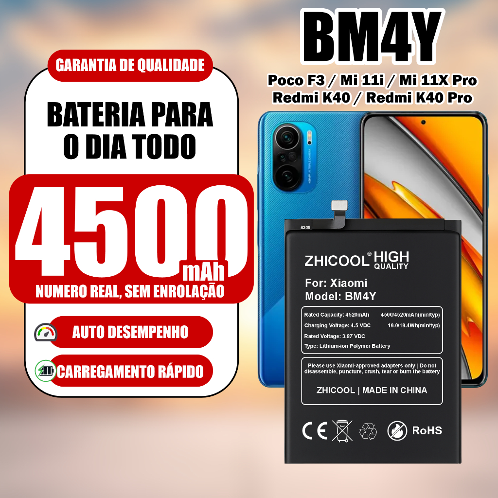 Bateria BM4Y | Poco F3 / Mi11i / Mi 11X Pro / K40 / K40 Pro
