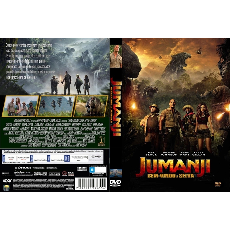 Jumanji Bem-Vindo à Selva   Dwayne Johnson  Jack Black dublado e legendado  7178 Jumanji Bem-Vindo à Selva  Quatro adole