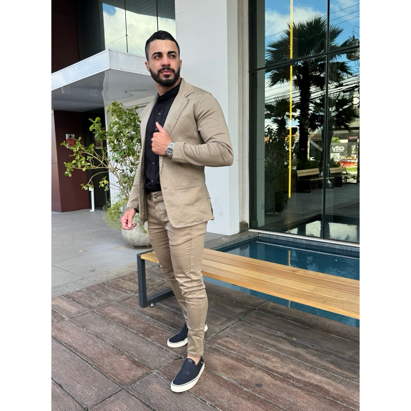 Blazer Masculino Sarja Alfaiataria acetinado luxo slim social esporte fino de luxo