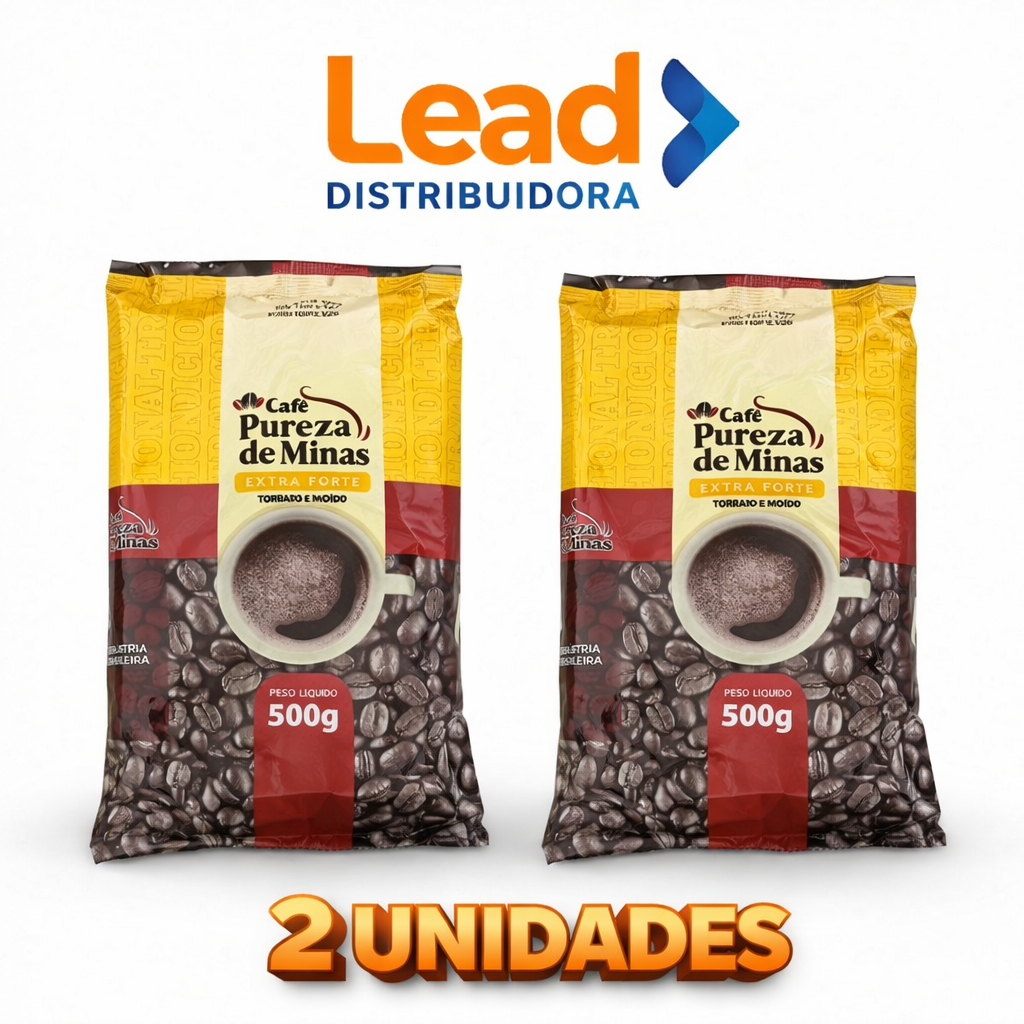 KIT 2 UNIDADES 500G  CAFÉ PUREZA DE MINAS 500G EXTRA FORTE TORRADO E MOÍDO – CAFÉ TRADICIONAL - ENVIO IMEDIATO