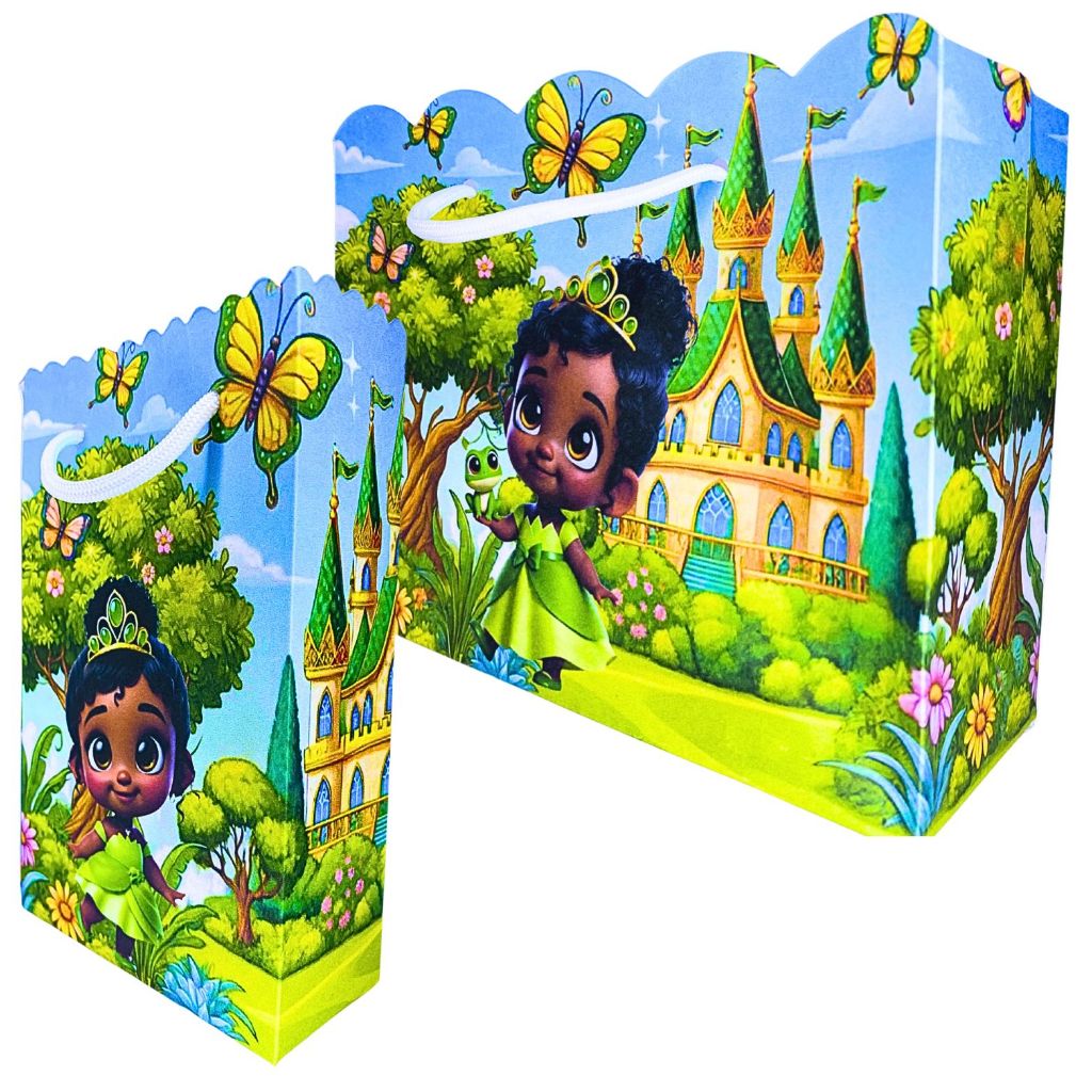 Sacolinha Princesa Tiana Sacolinhas para Lembrancinha de Aniversário Infantil Sacolas A Princesa Baby Bolsa Envio Rapido