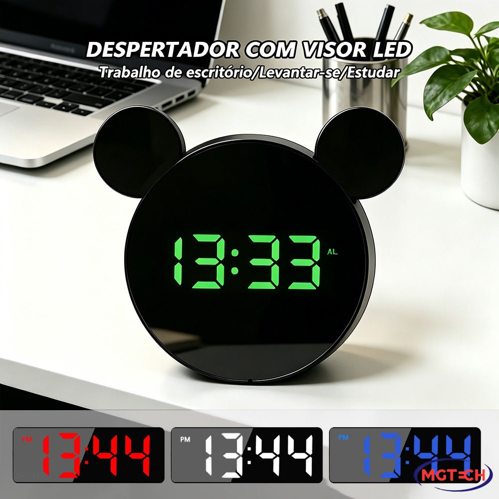 Relógio Despertador Digital De Mesa Usb Com Led Grande Display Digital Decorativo Alarme Alto Volume em Oferta na Shopee