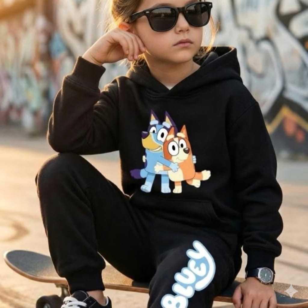 Conjunto agasalho Moletom canguru com bolso e capuz ajustável Infantil unissex estiloso