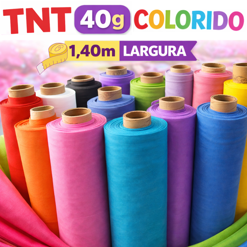 TNT Colorido Liso 40g - 1m a 5m Largura 1,40m Tecido Não Tecido para Artesanato Festa Decoração
