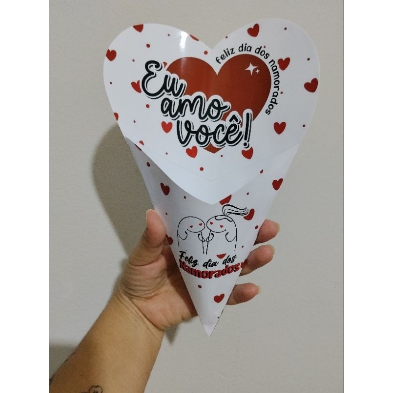 Caixa Buquê Personalizada - Kit com 10 Caixas Buquê para Presentes Fazemos em Vários Temas, COLEÇÃO DOS NAMORADOS