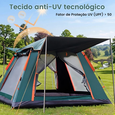 Barraca Tenda de camping automática portatil grande impermeável para acampamento de 4-6-8 pessoas