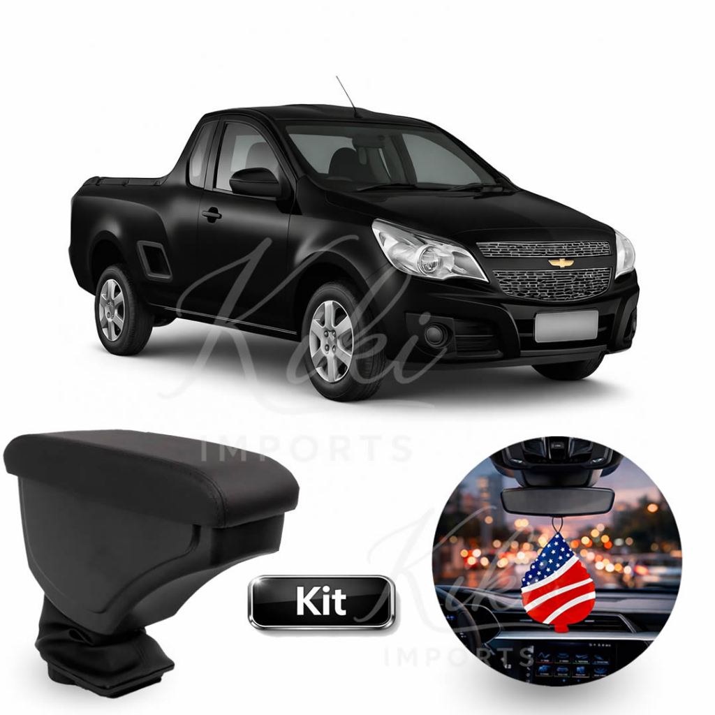 Kit Apoio de Braço Carro Montana, Corsa Joy e Maxx + Aromatizante Veicular Perfume Sortido Premium