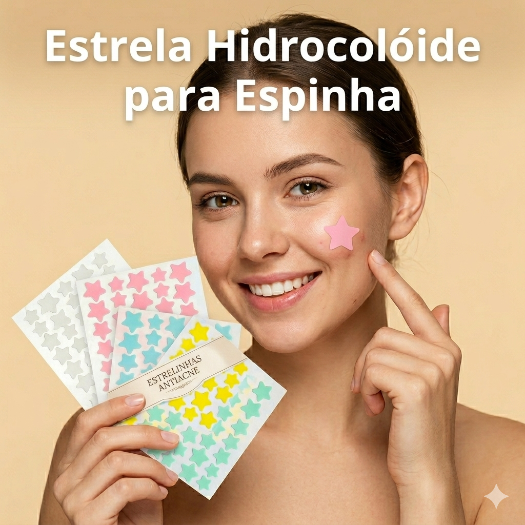 Kit 40/80/120/160/200/240 Adesivos Para Acne Seca Espinhas Hidrocoloide Estrela  Pele Pimple Patch