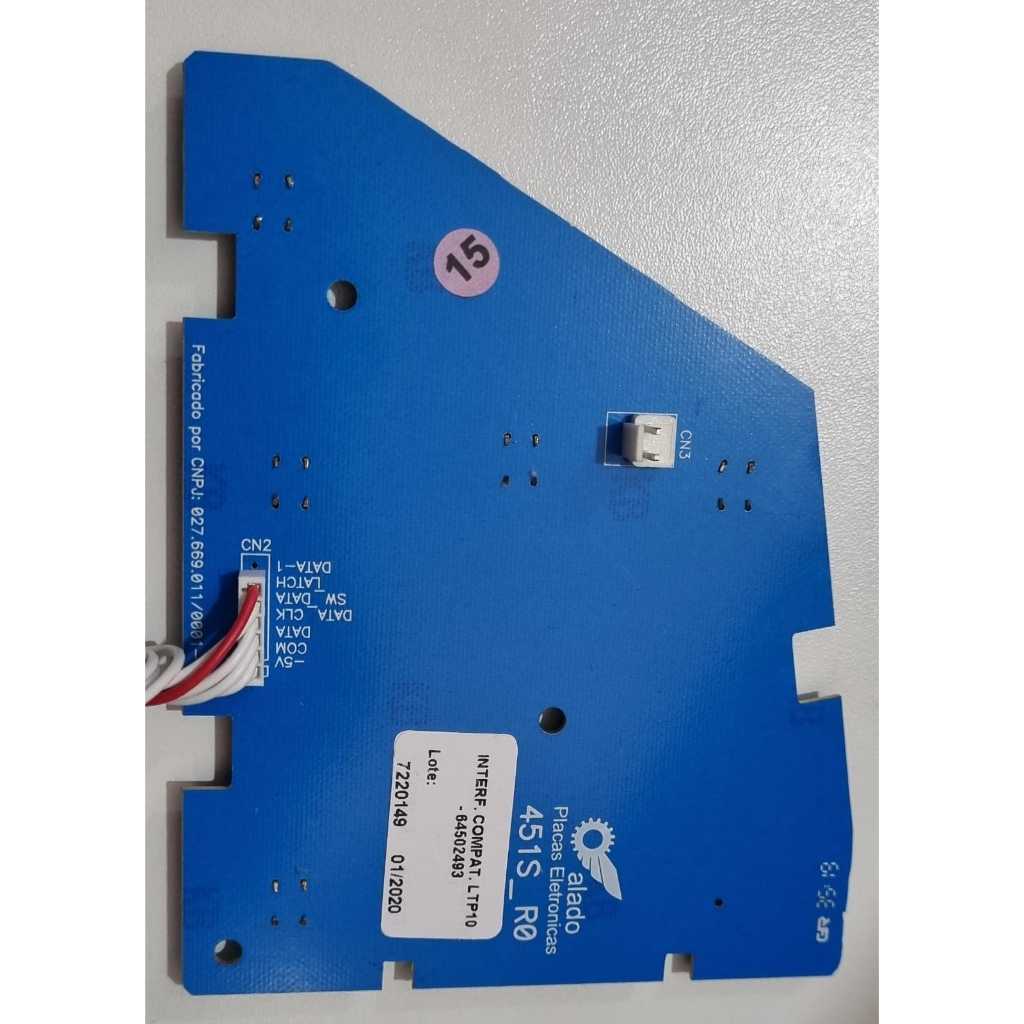 PLACA INTERFACE LAVADORA ELETROLUX LTP10 64502493 - 7220149 (ALADO)