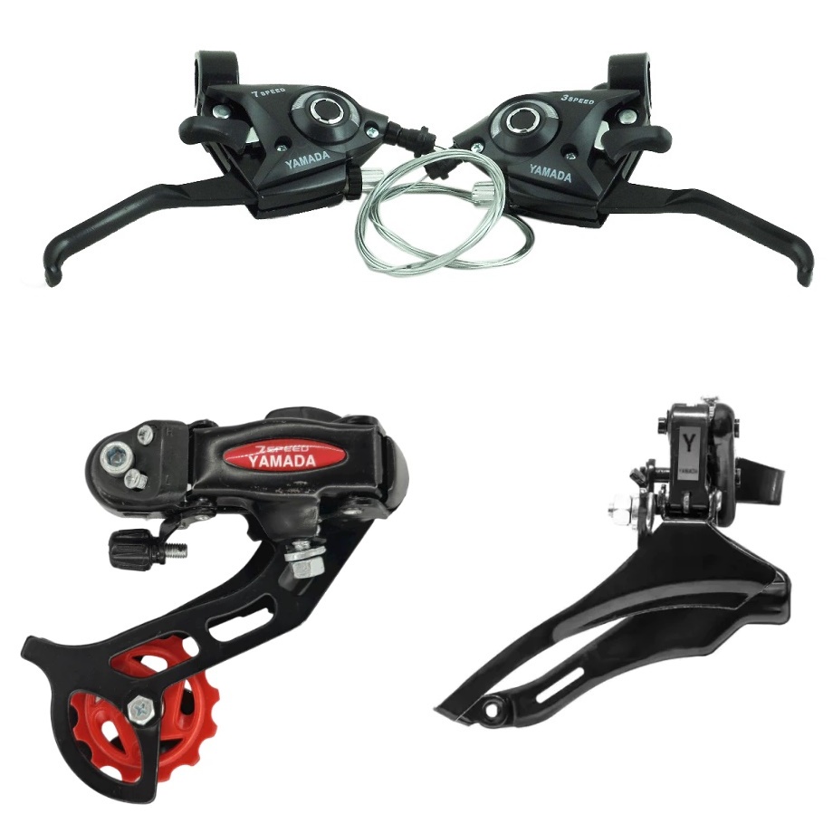KIT 21 VELOCIDADES TRANSMISSÃO P/ BIKE CAMBIO DT + TR + PASSADORES