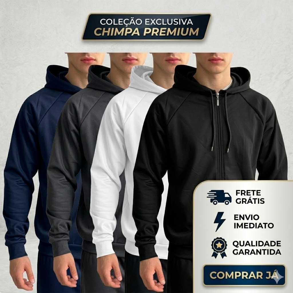 Kit 3 Jaquetas Masculinas Corta-Vento Flanelada  Chimpa Conforto e Estilo