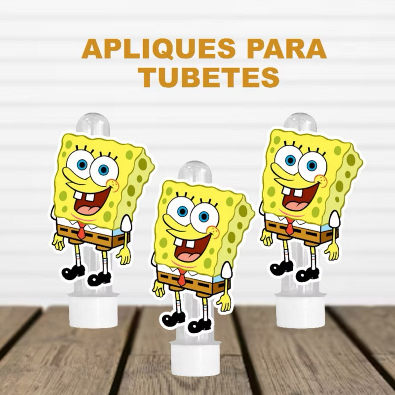Bob Esponja - 30 Apliques para Tubetes - Festa infantil - Lembrancinhas personalizadas mimo papelaria