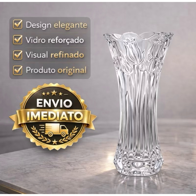 Vaso Decorativo Vidro Luxuoso Diversos Modelos Resistente Flores Festas Mesa Posta Resistente em Oferta na Shopee