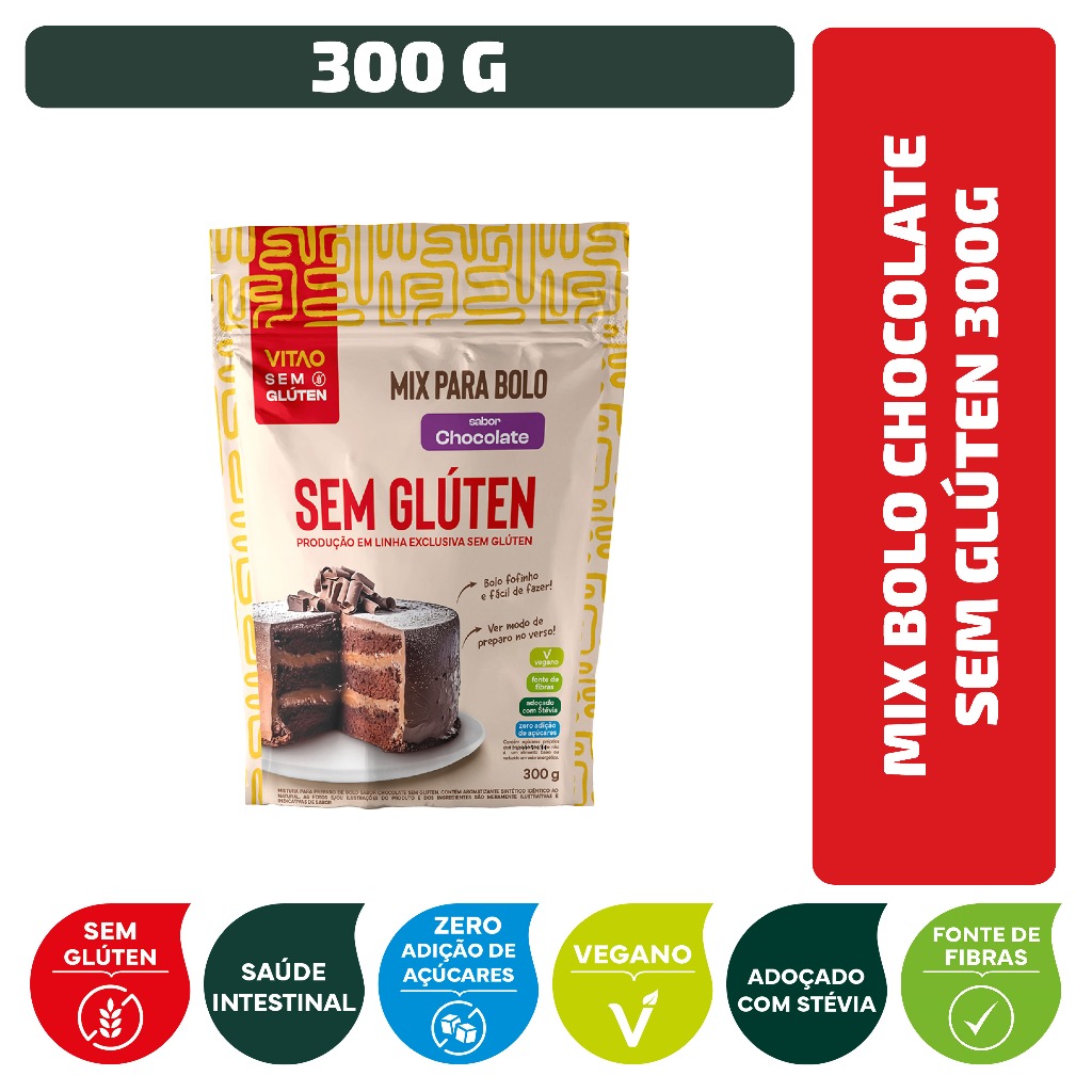 Mix Bolo Chocolate Sem Glúten 300 g