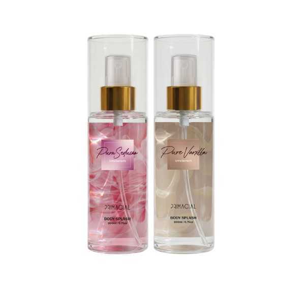 KIT BODY SPLASH FEMININO LINHA SECRETS PURA SEDUÇÃO + PURE VANILLA 200ML - PRIMACIAL