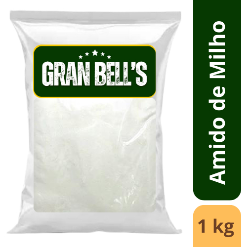 Amido de Milho GRAN BELL'S 1kg Sem Glúten Ideal para Bolos Mingaus e Molhos O Coringa da sua Cozinha e Receitas