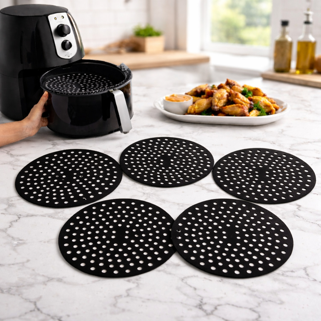 Kit 5 Tapete Redondo Silicone airfryer Universal Fritadeira