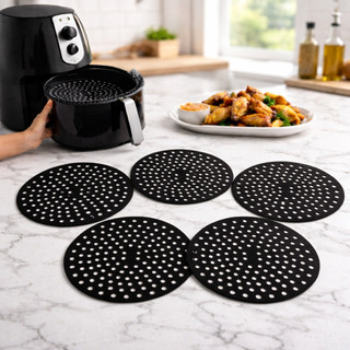 Kit 5 Tapete Redondo Silicone airfryer Universal Fritadeira