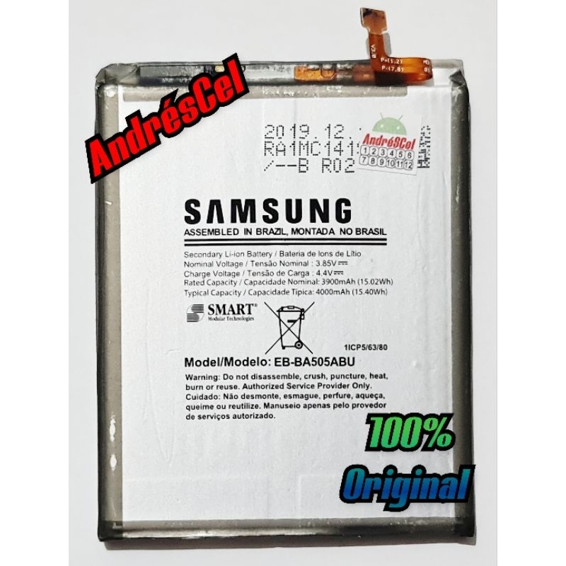 Flex Batteria Compatível BA505ABU (Original) P/ Galaxy A20 / A30 / A30S / A50 / BA 505ABU / A205 / A305 / A307 / A505