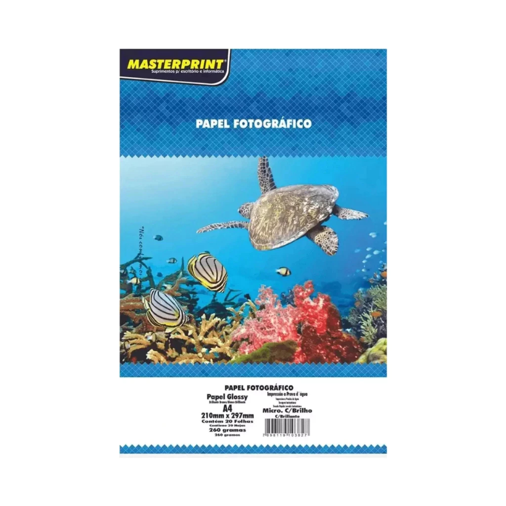 PAPEL FOTO MICROPORO C/BRILHO 260G/M² A4 Masterprint