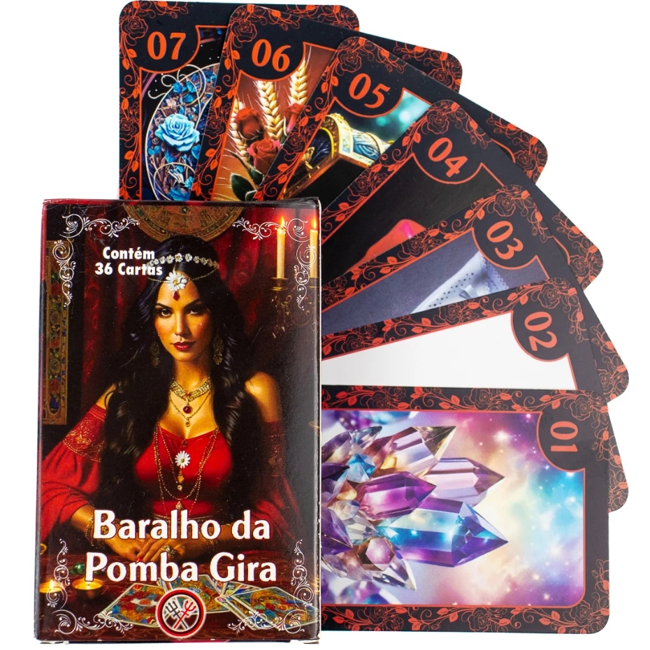Baralho Tarot Cigano Pombagira 36 Cartas Com Manual Tarot Cigano Amor Atração Espiritual