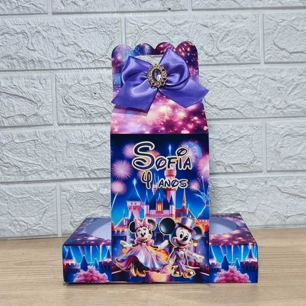 Caixa Kit Cineminha Luxo Personalizada Festa Infantil Disney 50 anos Mickey e Minnie — imagem 2 de 2