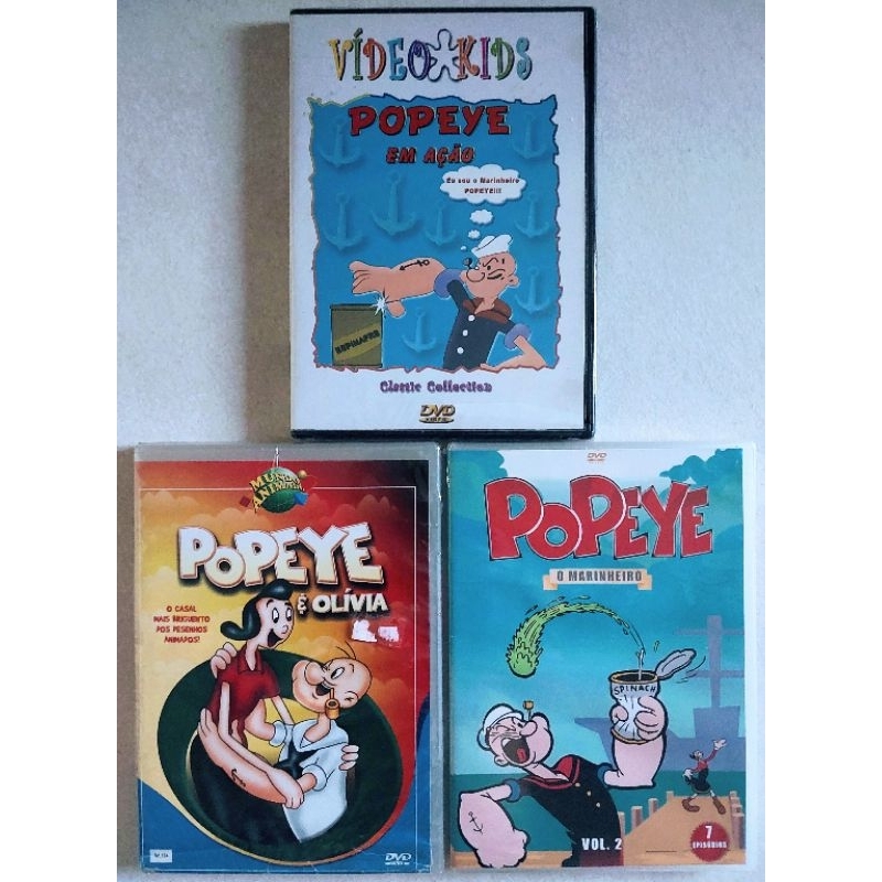 Dvd Popeye - Kit Com 3 Desenhos - Lacrado e Original ( RARIDADE )