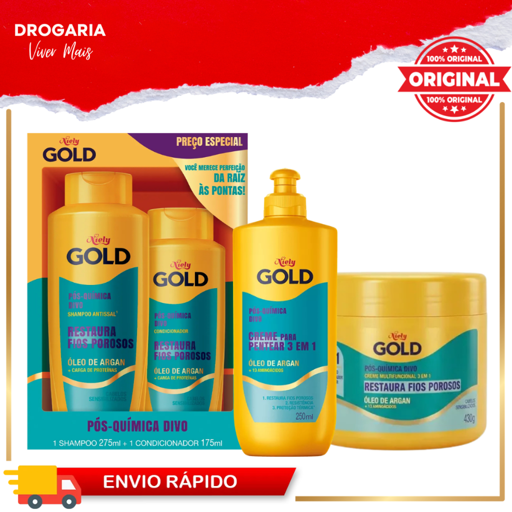 Kits Niely Gold Pós-Química Divo