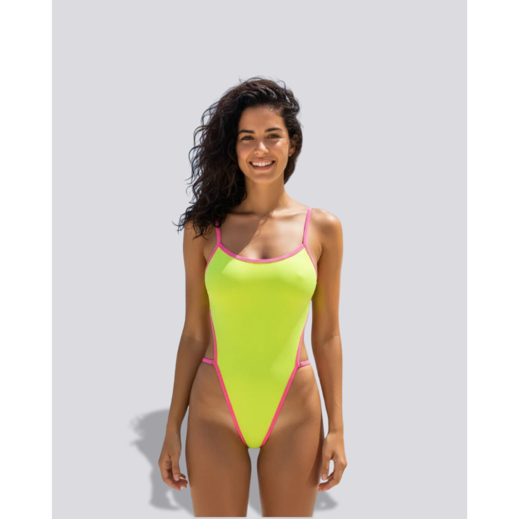 Maiô, Biquíni Body Cavado, Moda Praia, Com Regulagem Em Metal, Lycra, Biquini, Costa Nua, Maiô, Feminino, Mel Maia