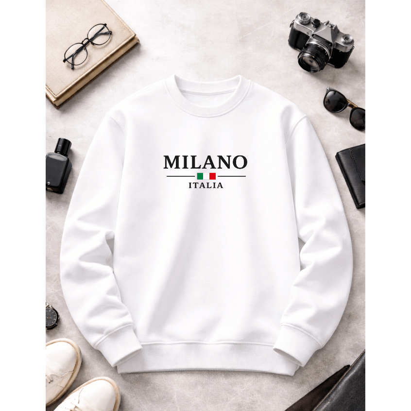 Moletom Masculino Milano - Gola Careca Premium, Flanelado Confortável - Manga Longa Punho, peluciado