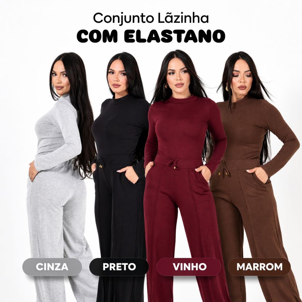 Conjunto Feminino Inverno Lãzinha com Elastano – Quentinho, Confortável e Elegante pro Dia a Dia