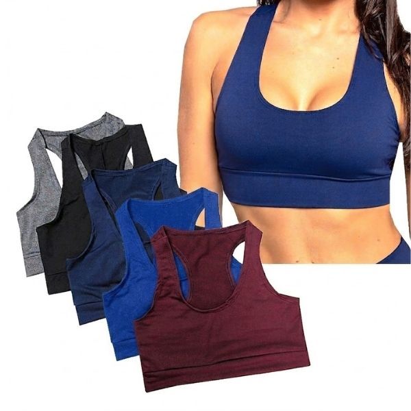 Kit 2 Ou 3 Top Nadador Suplex Liso Academia Fitness Roupas Femininas