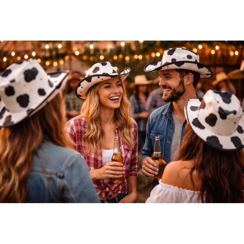 Chapéu vaquinha festa junina sertanejo boiadeira fantasia.