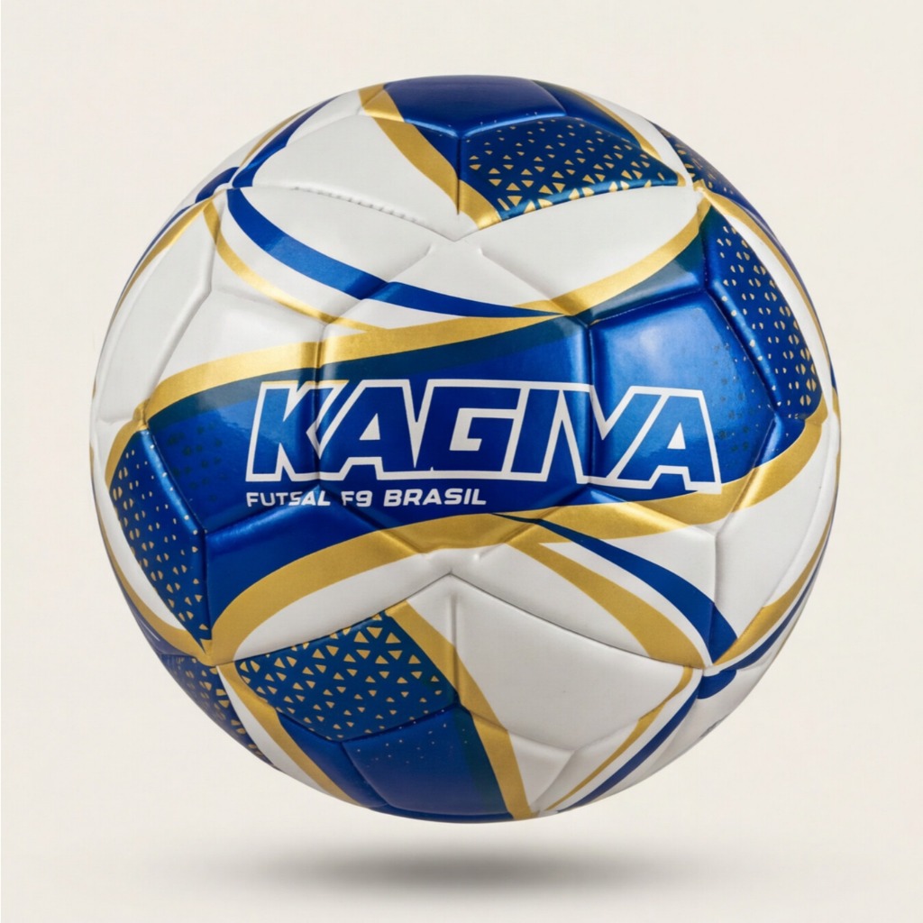 Bola de Futsal Kagiva F5 Brasil Azul Dourado, PU, 51-53cm, Sub-09