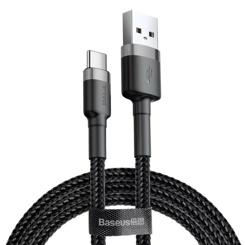 Cabo USB Para Tipo C Baseus 3.A QC3.0 Nylon Carregamento Rápido
