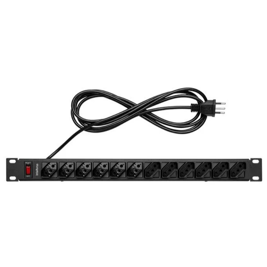 Protetor Eletrônico 12 Tomadas EPR 212+ Intelbras Filtro de Linha Para Rack