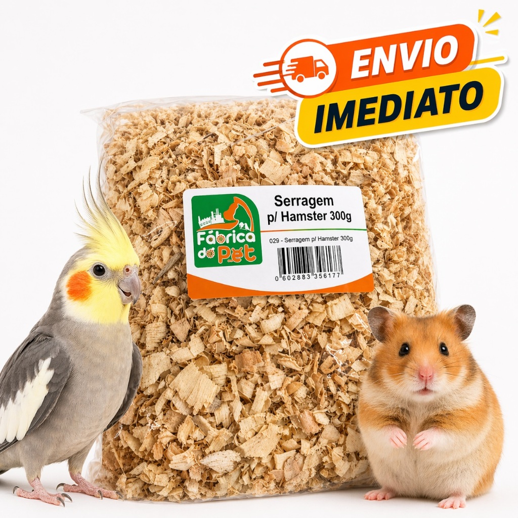 Serragem Para Hamster Ramster Passaros Agaporne Calopsita  Coelho Periquitos Gaiola e Viveiro 300g  600g E 900g
