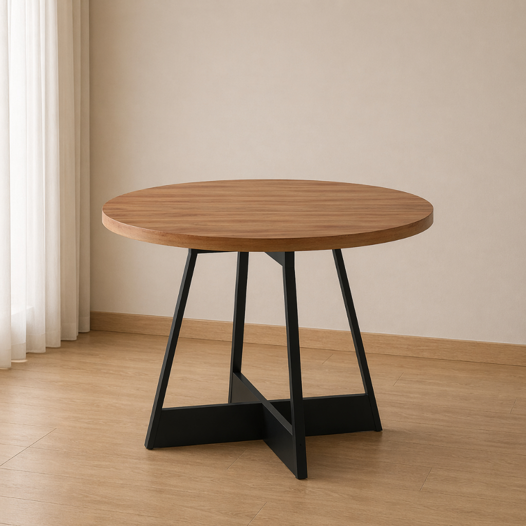 Imagem Mesa de Jantar Redonda Átria 1594 Carraro Nogal/Preto