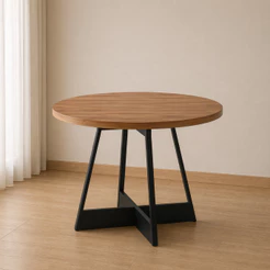 Mesa de Jantar Redonda Átria 1594 Carraro Nogal/Preto