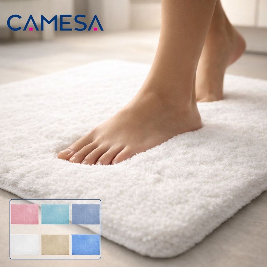 Tapete Aveludado Toque de Seda Neo Ícone Camesa Antiderrapante Absorvente Banhei