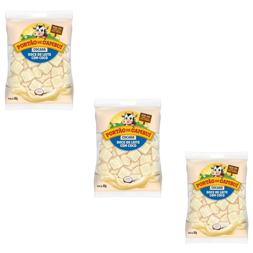 Kit 3 Doces de Leite com Cocada ao Leite Portão do Cambuí – 165g Cada | Sabor Cocada