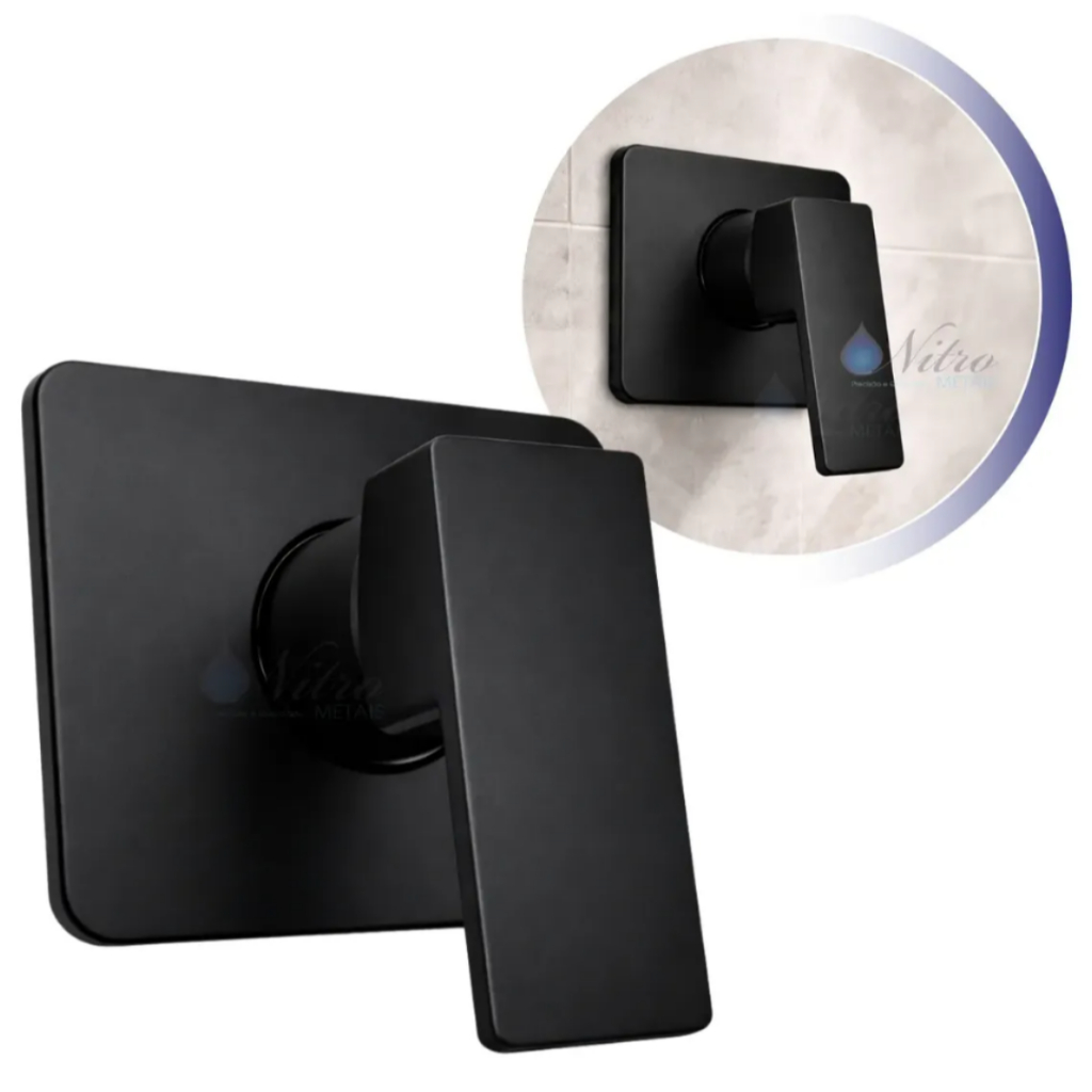 Acabamento Monocomando para registro Monocomando Quadrado Base Docol Black Preto