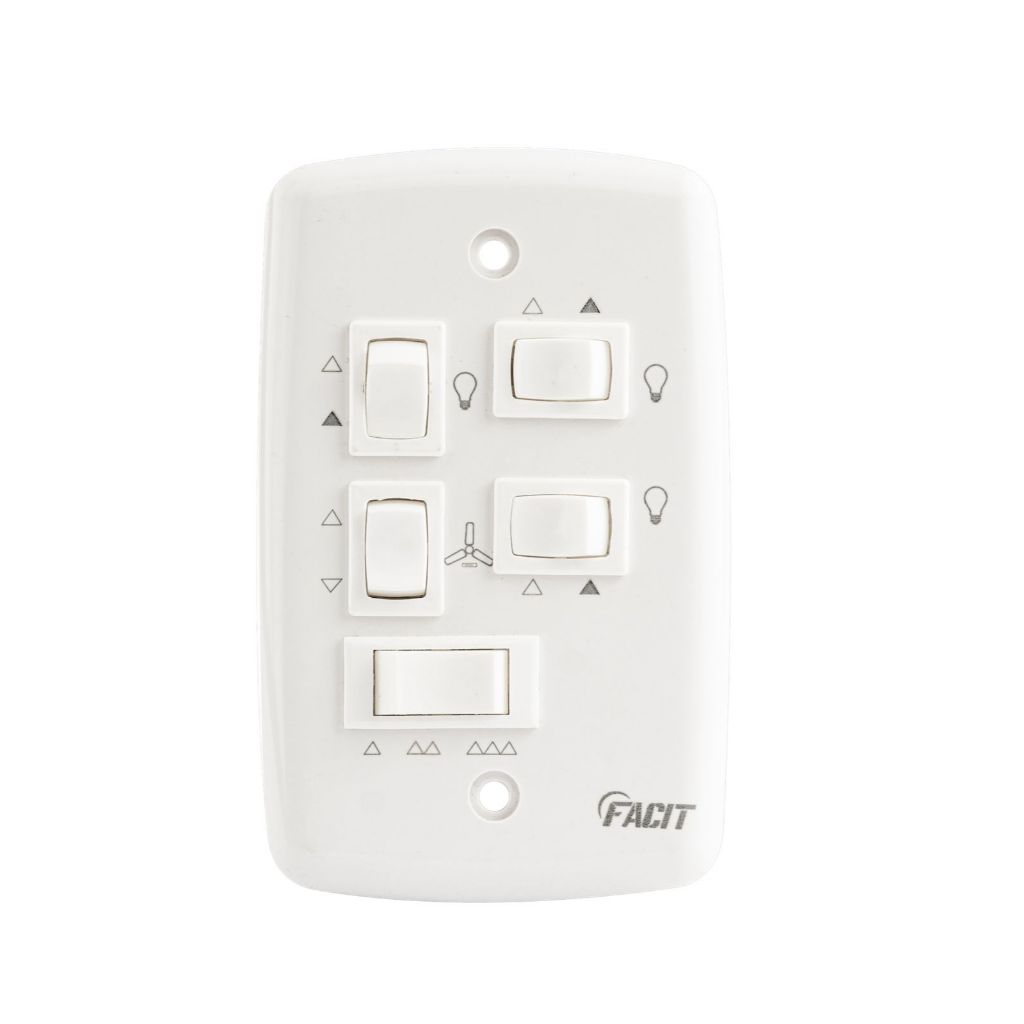 Chave Capacitiva Facit Branco 3 Velocidades 3 Lâmpadas 220v Ventilador